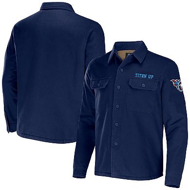 Men's NFL x Darius Rucker Collection by Fanatics Navy Tennessee Titans Canvas Button-Up Shirt Jacket