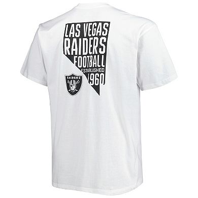 Men's Fanatics Branded White Las Vegas Raiders Big & Tall Hometown Collection Hot Shot T-Shirt