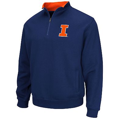 Men's Colosseum Navy Illinois Fighting Illini Big & Tall Tortugas Logo Quarter-Zip Sweatshirt