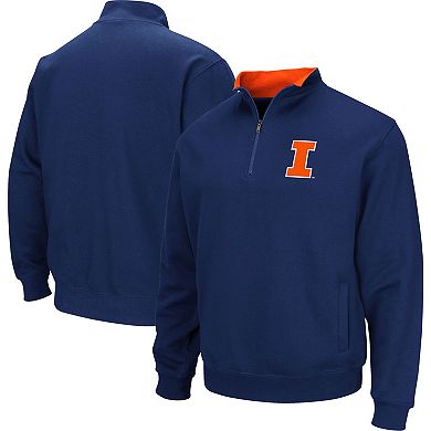 Men's Colosseum Navy Illinois Fighting Illini Big & Tall Tortugas Logo Quarter-Zip Sweatshirt