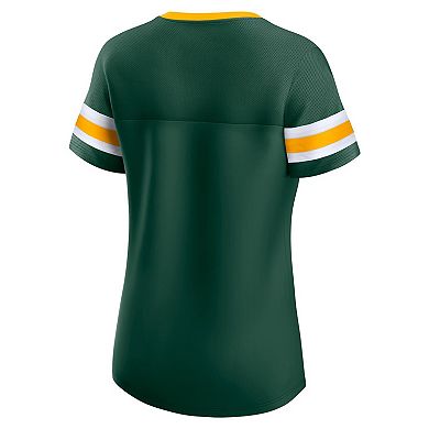 Women's Fanatics Branded Green Green Bay Packers Original State Lace-Up T-Shirt