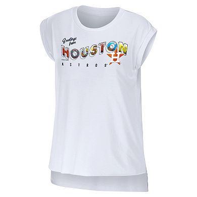 Women's WEAR by Erin Andrews White Houston Astros Greetings From T-Shirt