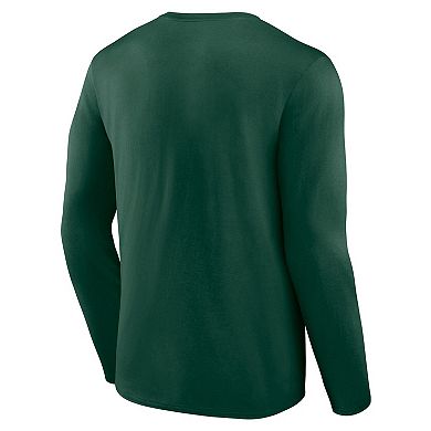 Men's Fanatics Branded Green Green Bay Packers Hometown Collection Sweep Long Sleeve T-Shirt