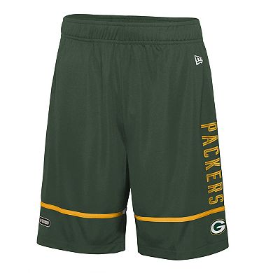 Men's New Era Green Green Bay Packers Combine Authentic Rusher Training Shorts