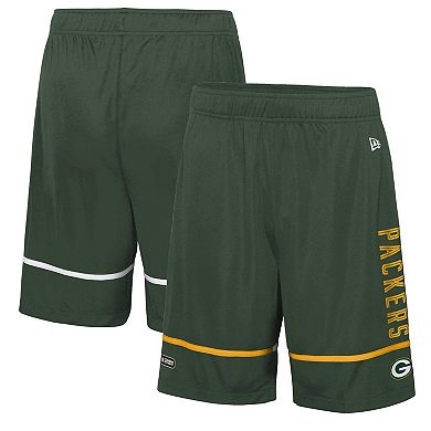 Men's New Era Green Green Bay Packers Combine Authentic Rusher Training Shorts