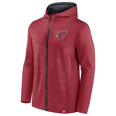 Men's Fanatics Branded Cardinal/Black Arizona Cardinals Ball Carrier Full-Zip Hoodie