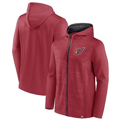 Men's Fanatics Branded Cardinal/Black Arizona Cardinals Ball Carrier Full-Zip Hoodie