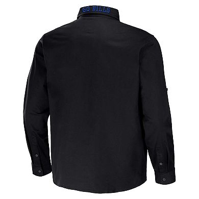 Men's NFL x Darius Rucker Collection by Fanatics Black Buffalo Bills Convertible Twill Long Sleeve Button-Up Shirt