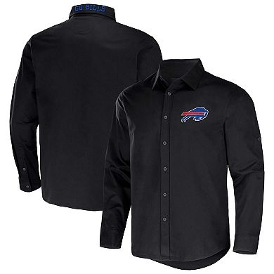 Men's NFL x Darius Rucker Collection by Fanatics Black Buffalo Bills Convertible Twill Long Sleeve Button-Up Shirt