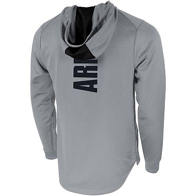 Men's Nike Gray Army Black Knights 2-Hit Performance Pullover Hoodie