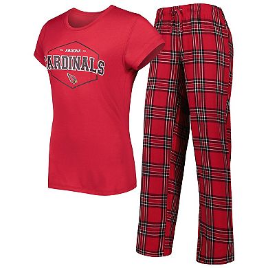Women's Concepts Sport Cardinal/Black Arizona Cardinals Badge T-Shirt & Pants Sleep Set