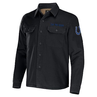 Men's NFL x Darius Rucker Collection by Fanatics Black Indianapolis Colts Canvas Button-Up Shirt Jacket