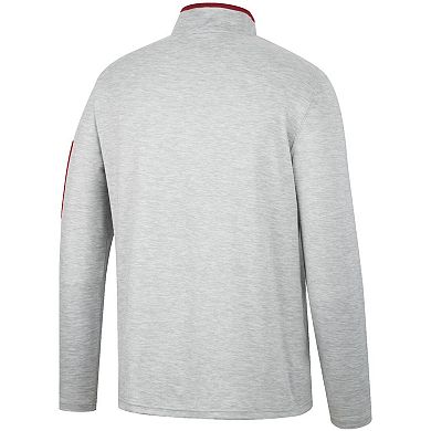 Men's Colosseum Heathered Gray/Cardinal Iowa State Cyclones Country Club Windshirt Quarter-Zip Jacket