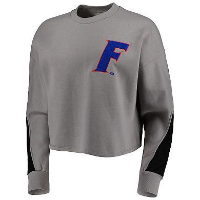 Women's Gameday Couture Gray Florida Gators Back To Reality Colorblock Pullover Sweatshirt