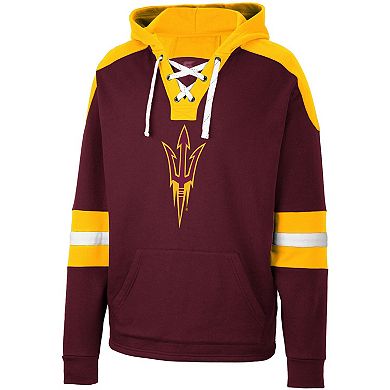 Men's Colosseum Maroon Arizona State Sun Devils Lace-Up 4.0 Pullover Hoodie
