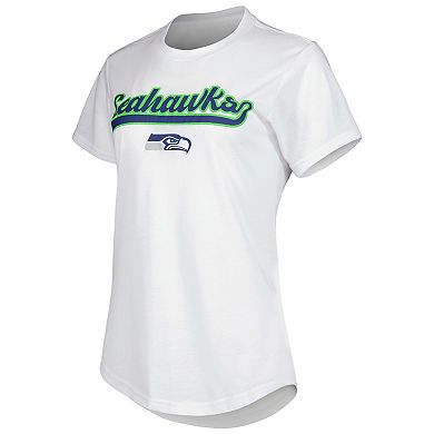 Women's Concepts Sport White/Charcoal Seattle Seahawks Sonata T-Shirt & Leggings Sleep Set