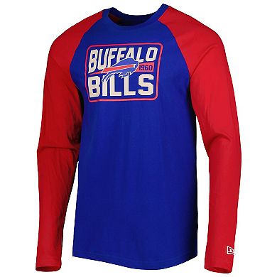 Men's New Era Royal Buffalo Bills Current Raglan Long Sleeve T-Shirt