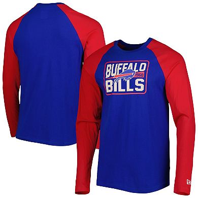 Men's New Era Royal Buffalo Bills Current Raglan Long Sleeve T-Shirt