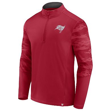 Men's Fanatics Branded Red Tampa Bay Buccaneers Ringer Quarter-Zip Jacket