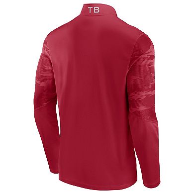 Men's Fanatics Branded Red Tampa Bay Buccaneers Ringer Quarter-Zip Jacket