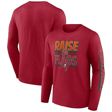 Men's Fanatics Branded Red Tampa Bay Buccaneers Hometown Collection Sweep Long Sleeve T-Shirt