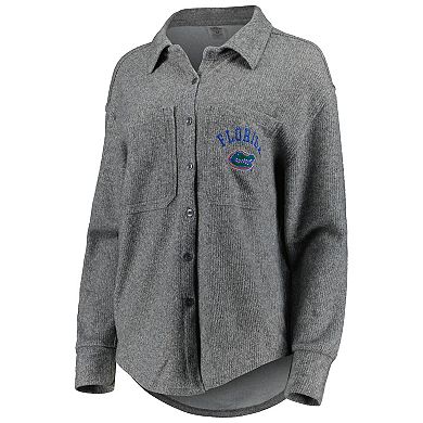Women's Gameday Couture Gray Florida Gators Switch It Up Tri-Blend Button-Down Shacket