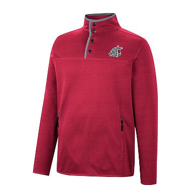 Men's Colosseum Crimson Washington State Cougars Rebound Quarter-Snap Jacket