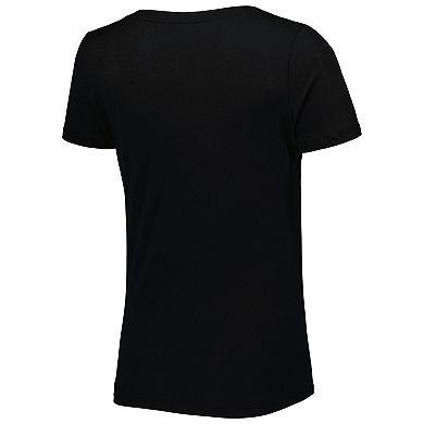Women's New Era Black New Orleans Saints Ink Dye Sideline V-Neck T-Shirt