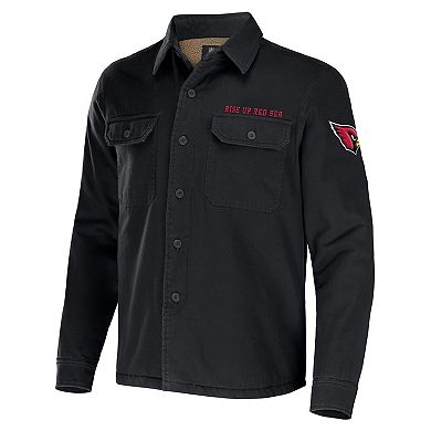 Men's NFL x Darius Rucker Collection by Fanatics Black Arizona Cardinals Canvas Button-Up Shirt Jacket