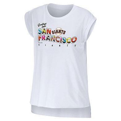 Women's WEAR by Erin Andrews White San Francisco Giants Greetings From T-Shirt