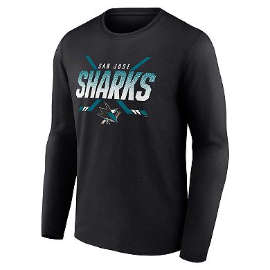 Men's Fanatics Branded Black San Jose Sharks Covert Long Sleeve T-Shirt