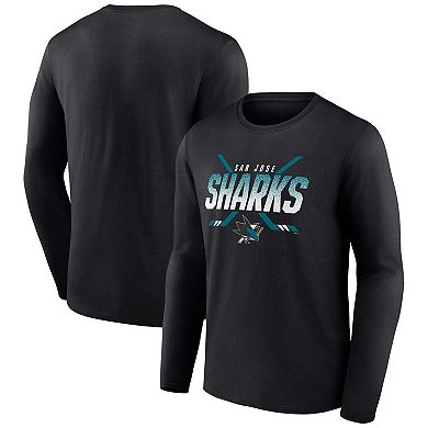 Men's Fanatics Branded Black San Jose Sharks Covert Long Sleeve T-Shirt