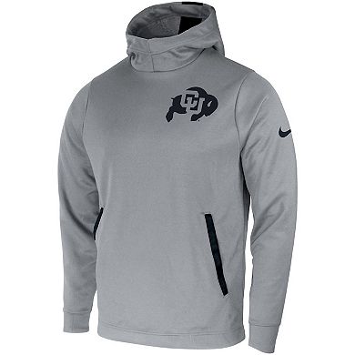 Men's Nike Gray Colorado Buffaloes 2-Hit Performance Pullover Hoodie