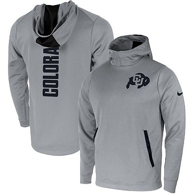 Men's Nike Gray Colorado Buffaloes 2-Hit Performance Pullover Hoodie