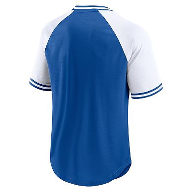 Men's Fanatics Branded Royal/White Indianapolis Colts Second Wind Raglan V-Neck T-Shirt