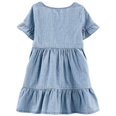 Toddler Girl Carter's Tiered Chambray Dress