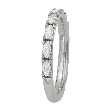 Moissanite Outlet Sterling Silver 1 1/10 Carat T.W. Oval Moissanite Anniversary Band