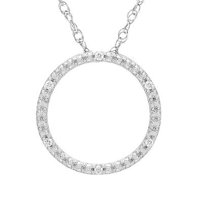 Boston Bay Diamonds 14k Rose Gold Two Tone Sterling Silver Diamond Accent Three-in-One Heart Circle Pendant