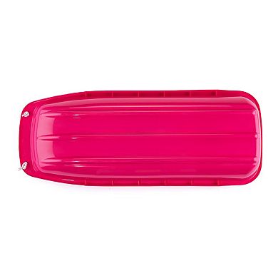 Lucky Bums Kids 48 Inch Plastic Snow Toboggan Sled with Pull Rope, Pink (3 Pack)