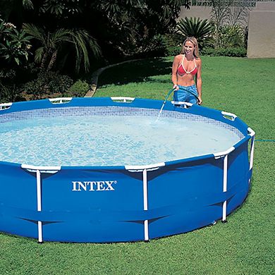 Intex 12' x 30" Metal Frame Above Ground Pool, Filter, Cover, & Maintenance Kit