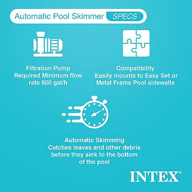 Intex Deluxe Pool Automatic Surface Skimmer and Maintenance Kit w/ Vacuum & Pole