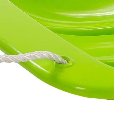 Lucky Bums Kids 48 Inch Plastic Snow Toboggan Sled w/ Pull Rope, Green (3 Pack)
