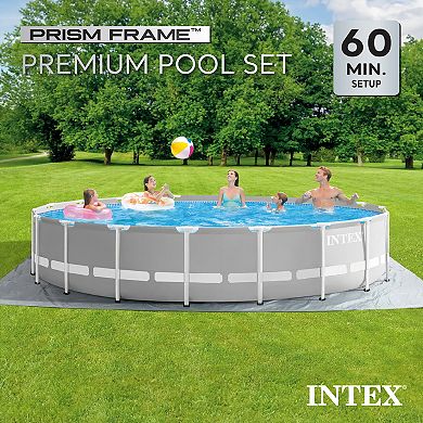 Intex Prism Frame 20ft x 52in Above Ground Pool, Lounger Float (2 Pack) & Cooler