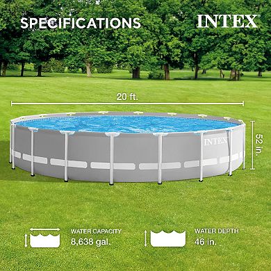 Intex Prism Frame 20ft x 52in Above Ground Pool, Lounger Float (2 Pack) & Cooler