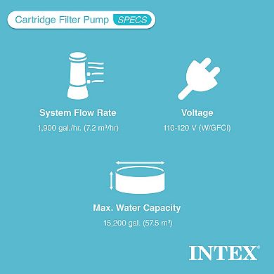 Intex 2500 GPH Swimming Pool Filter Pump & Type B Replacement Filter Cartridge