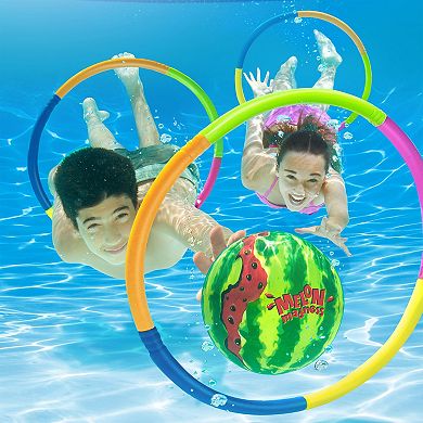 Banzai Melon Madness Pool Challenge Underwater Water-Filled Ball w/ Target Hoop