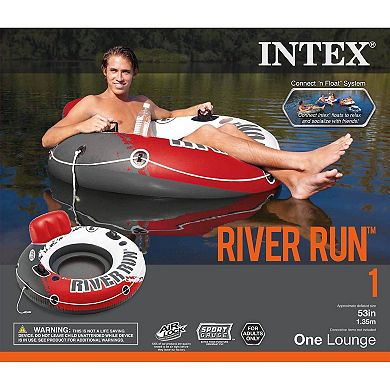 Intex River Run Single Inflatable Lake Floating Water Tubes, 3 Pack, Multicolor