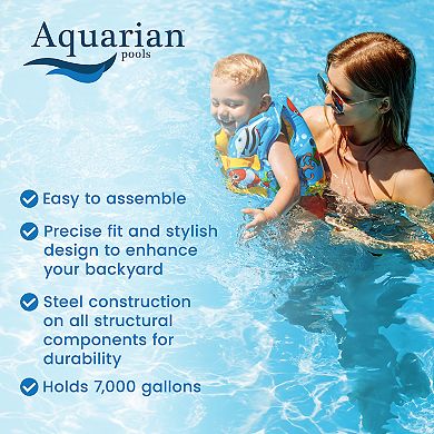 Aquarian Phoenix 21' x 52" Steel Frame Above Ground Swimming Pool Kit with Pump