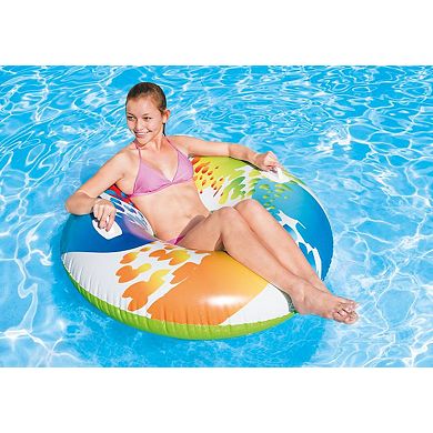 Intex Inflatable 47" Color Whirl Tube Swimming Pool Raft with Handles (4 Pack)