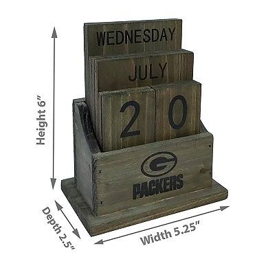 Green Bay Packers Wood Block Calendar